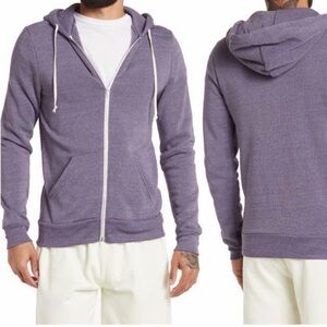 NWT Alternative Size XL Rocky Trim Fit Hoodie Eco Fleece Deep Purple Full Zip